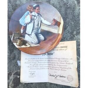 Norman Rockwell Collectible Plate "The Painter" & Girl - AH15531 w/ Certificate